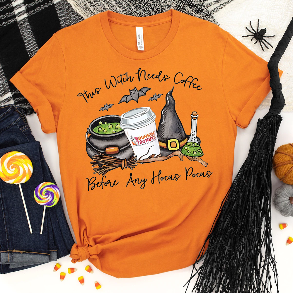 This Witch Needs Coffee Before Any Hocus Pocus Halloween T Shirt